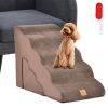 22 Inches and 11 Inches Foam Pet Stairs Set with 5-Tier and 3-Tier Dog Ramps